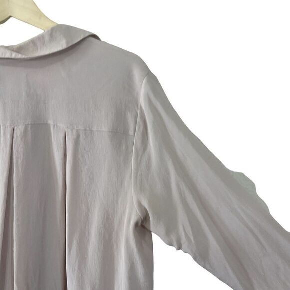 Leo & Sage Large Silk Blouse Tunic Button Front Long Sleeve Top Womens - Picture 13 of 14